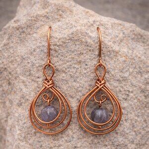 2 for $12 -Beautiful delicate Chinese knot wire wrapped earrings!
